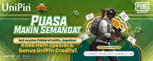 Beli Voucher PUBGM di UniPin, Dapatkan Kode Item Spesial & Bonus UniPin Credits Selama Bulan Ramadan!